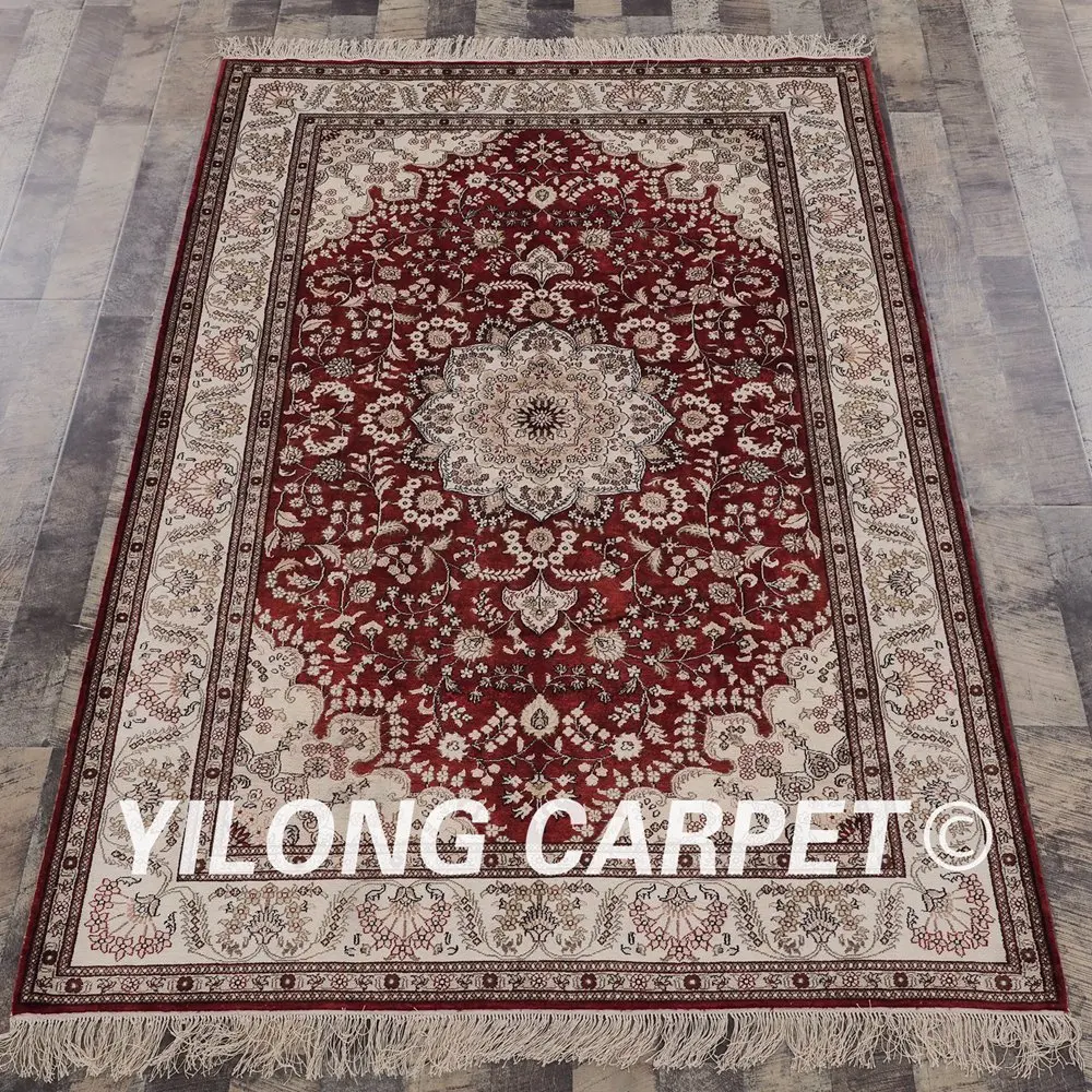 YILONG 4 'x 6' традиционный красный персидский Vantage ковер ручной работы (YHW683B4x6) |