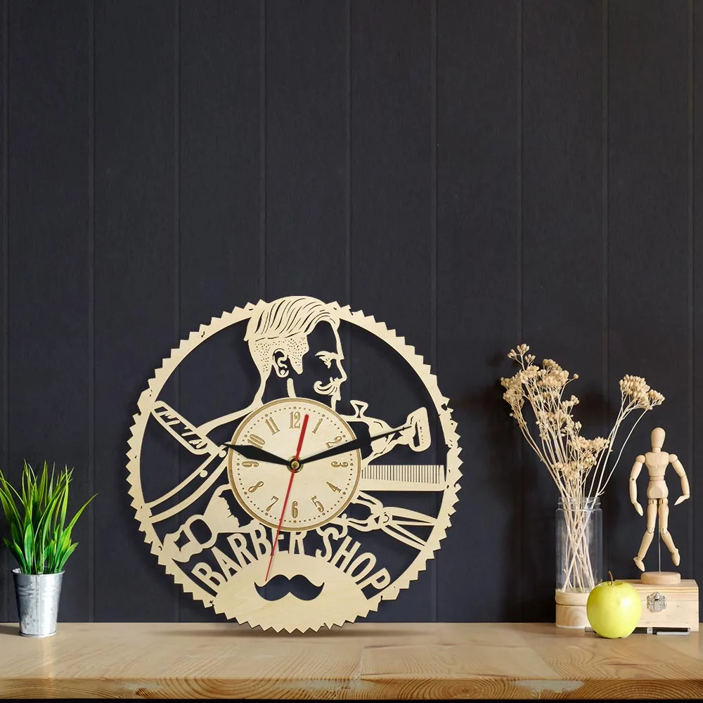 Парикмахерский магазин Настенные часы хипстер парикмахерский салон красоты