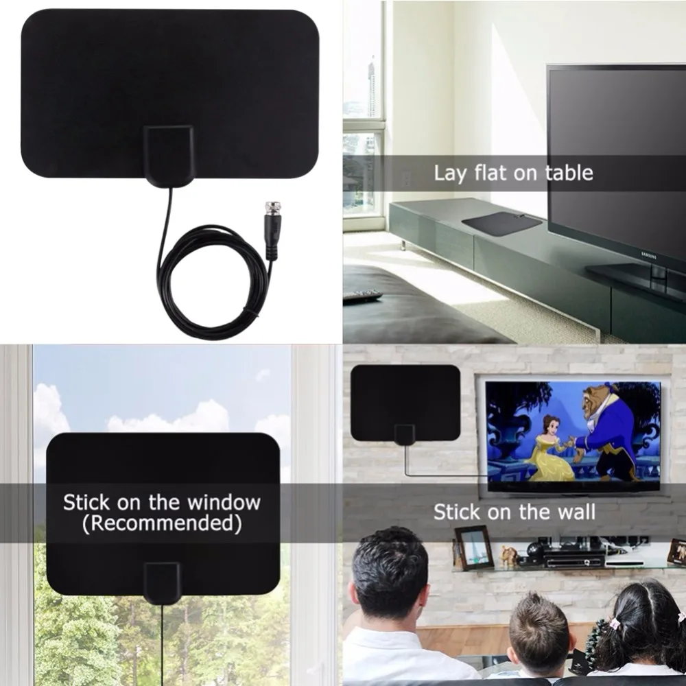 ТВ антенны 1080P Цифровая HDTV домашняя антенна 120 миль с усилителем усилитель
