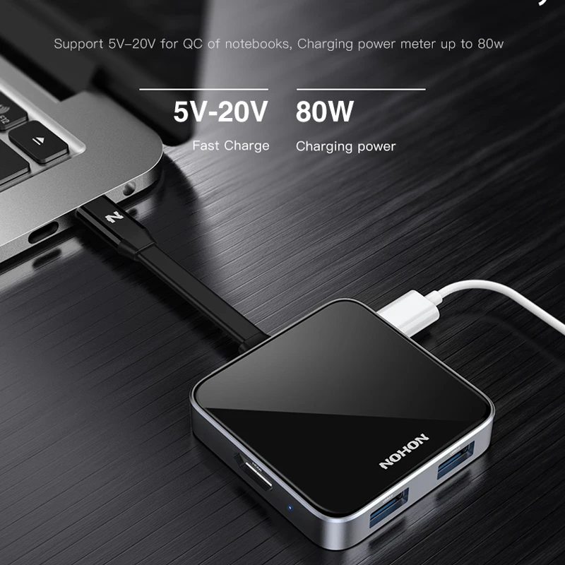 NOHON type C концентратор конвертер USB-C HDMI адаптер USB 3,0 кард-ридер PD 4K разветвитель синхронизации данных для MacBook samsung S9 huawei P20