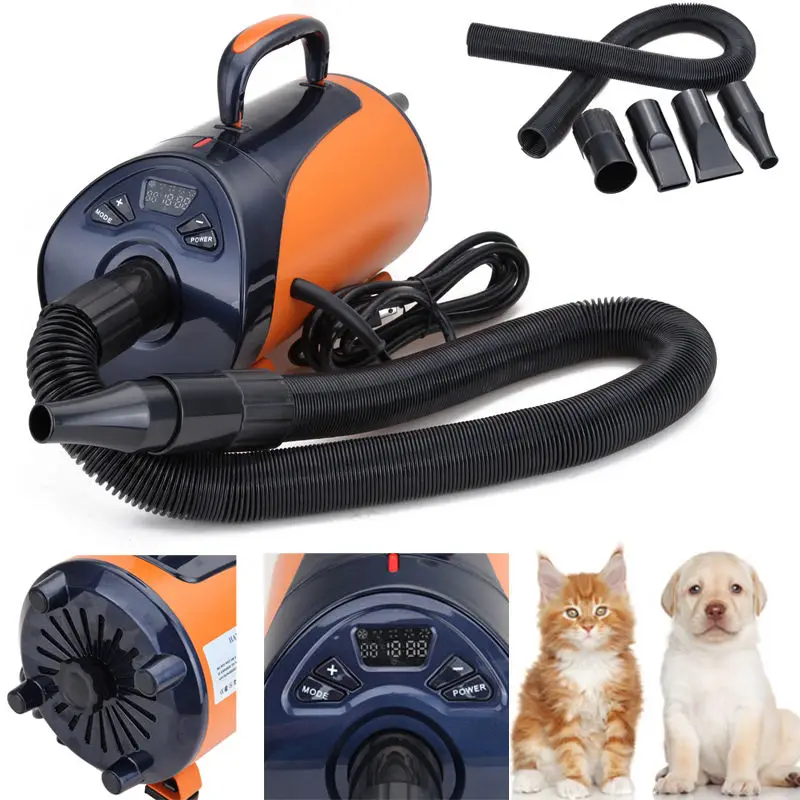 

Yonntech 2800W professional dog dryers Pet Hair Dryer Adjustable Cat Grooming Air Blower Adjustable temperature with 3 nozzles