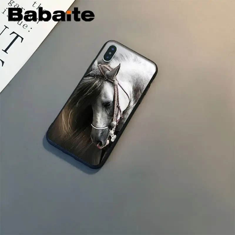 Babaite The Great beauty horse Smart Cover черный мягкий чехол для телефона iPhone 8 7 6 6S Plus 5 5S SE XR X XS MAX Coque Shell