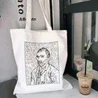 Harajuku Ван Гога абстрактное искусство мультфильм Новый Повседневный Женский Большой Вместительный Холст забавная сумка через плечо Ulzzang парные сумки-мессенджеры