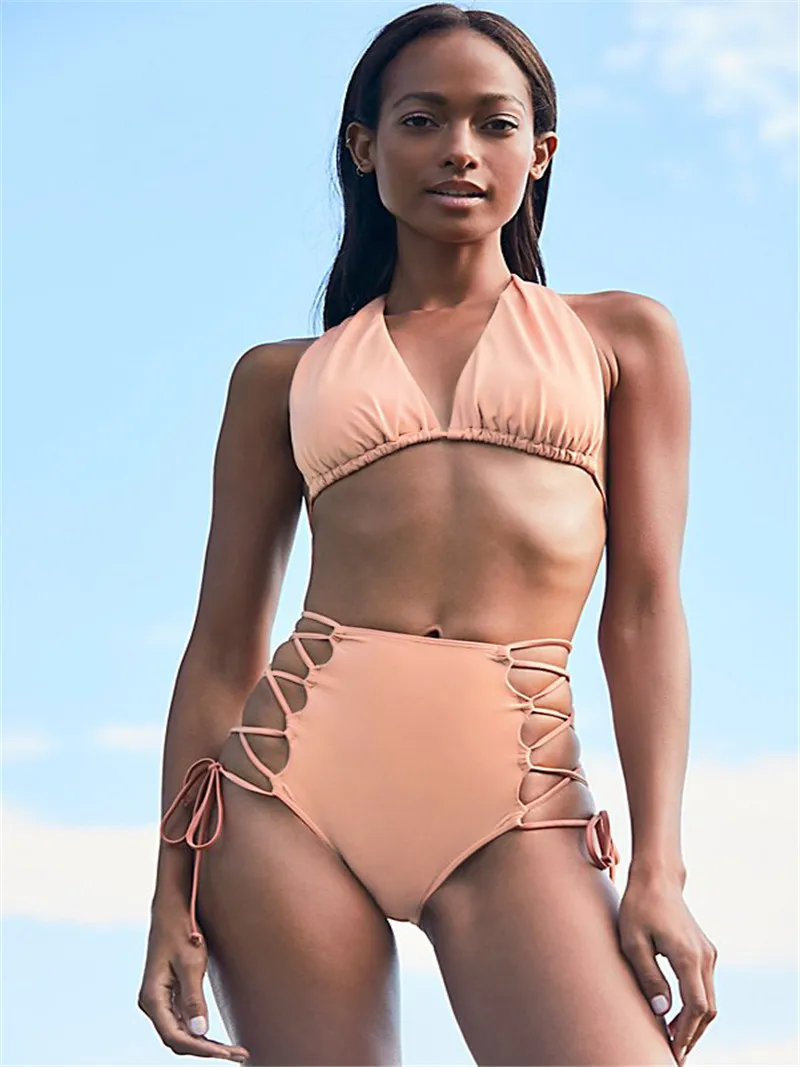 High Waist Bikini Set 2019 Mujer Sexy New Arrival Swimwear Women Print Swimsuit Beachwear Bandage Bathing Suit |