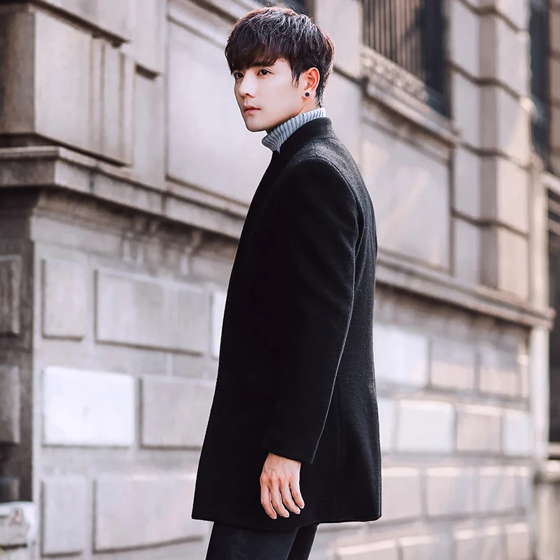 Новинка 2017 Стильное мужское шерстяное пальто высокое качество модный