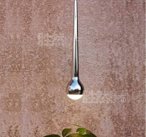 Creative Waterdrop Aluminum Crystal Led Pendant Light Modern Plated Silver Falling Water pendant light 5w 9*50cm AC 90-265V 1815 | Лампы и