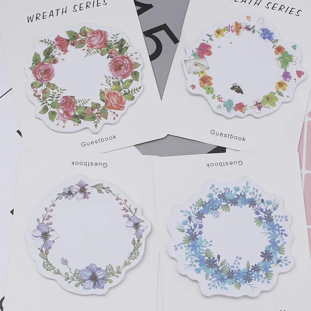 1 шт. корейский Kawaii цветочный венок Липкие заметки Творческий блокнот DIY блокнот для заметок офисные принадлежности школьные канцелярские принадлежности