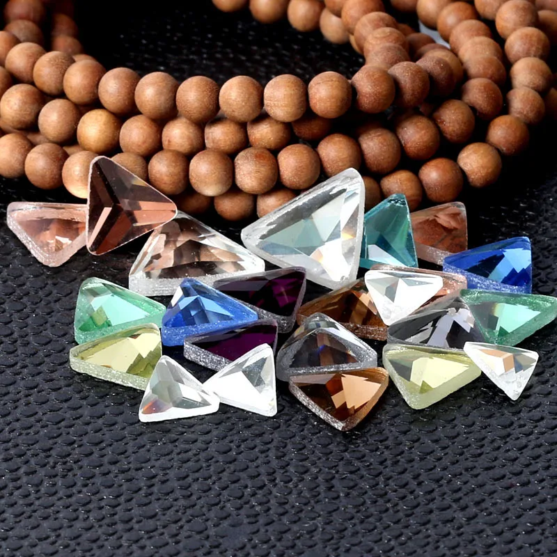 2018 Превосходное качество фиолетовый треугольник плоская задняя стеклянные