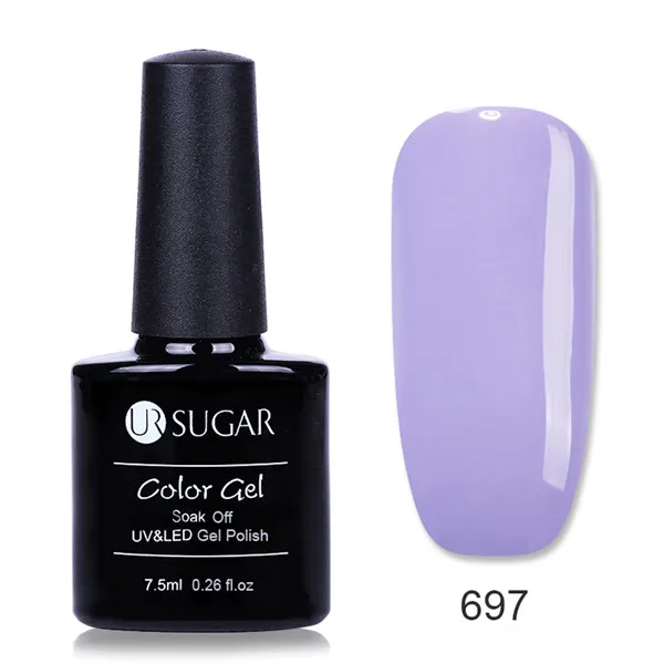 Color 697 Ur Sugar 7,5 мл УФ фиолетовая серия голографический блеск для ногтей Платиновый Гель-лак гель лак для ногтей - Цвет: Color 697