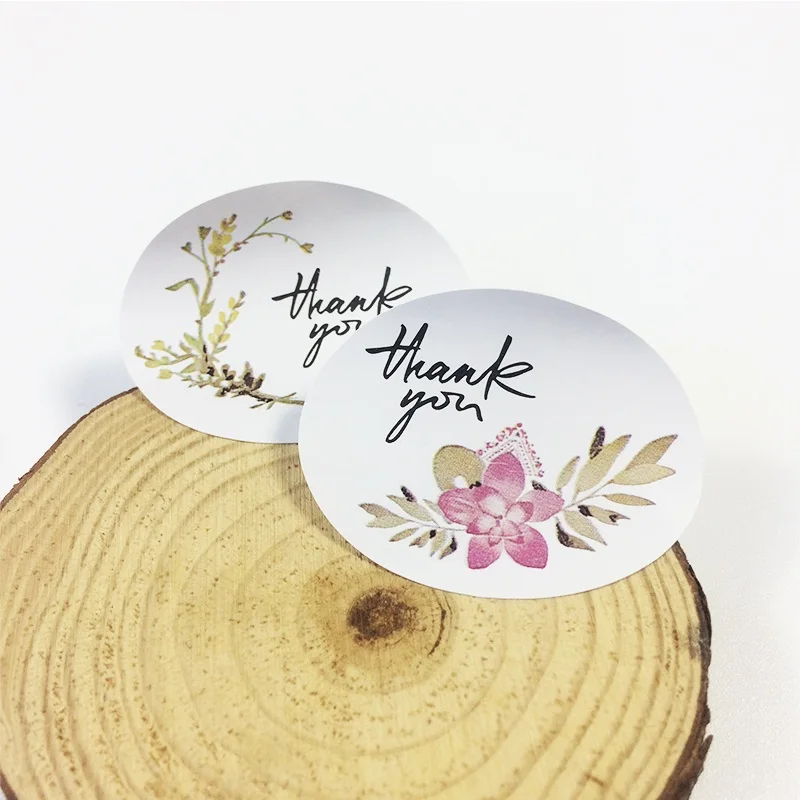 Винтажный цветочный подарок 1200 шт./лот наклейка с печатью спасибо на свадьбу День