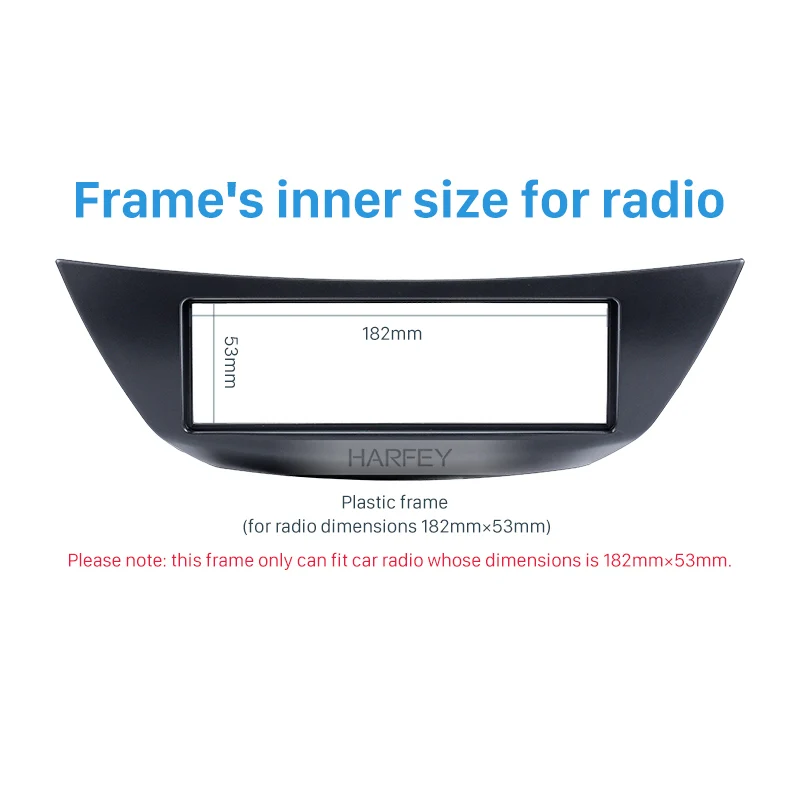 Harfey Car Fascia Dash 1Din Trim Frame Bezel Mount Kit DVD Panel Cover For RENAULT LAGUNA Autoradio Stereo Install 182*53mm | Автомобили и