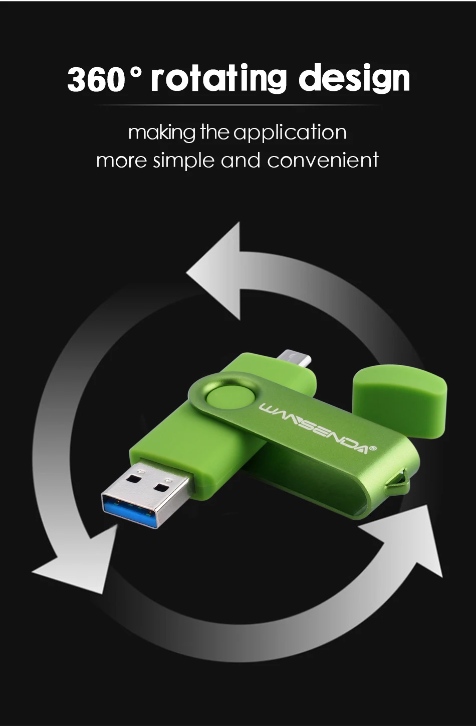 Новинка WANSENDA Usb 3,0 OTG флеш-накопитель Смартфон usb флеш-накопитель 16 ГБ 32 ГБ 64 ГБ 128 ГБ 256 ГБ высокоскоростной флеш-накопитель Usb карта памяти