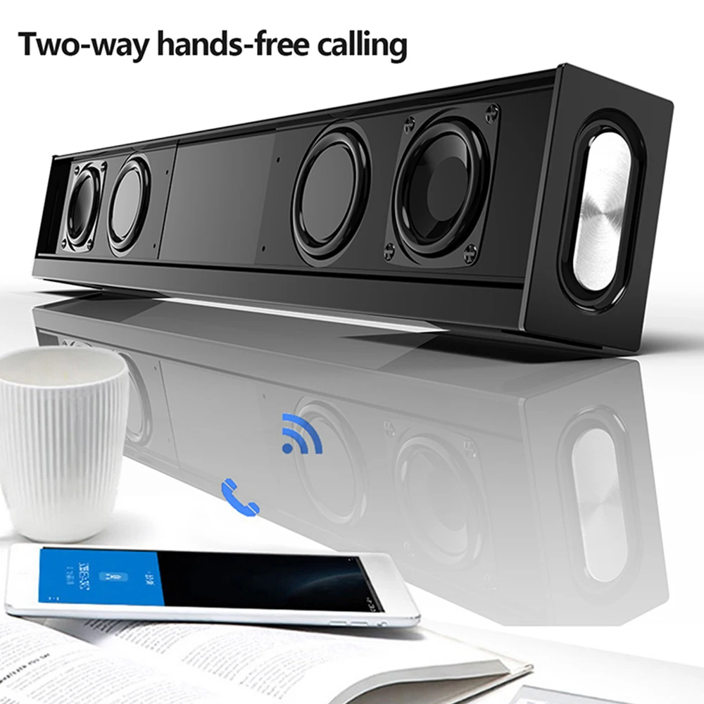 DOOLNNG 20 Вт Беспроводная Bluetooth Колонка домашний кинотеатр тв динамик Саундбар с микрофоном пульт дистанционного управления сабвуфер