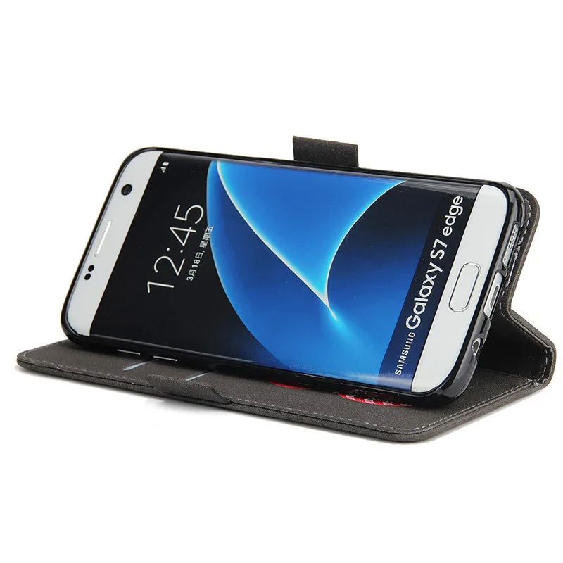 Кожаный чехол-кошелек для Samsung Galaxy S7 Edge S6 S8 Plus S5 A3 A5 A7 J3 J5 J7 Prime 2016 2017 мягкий ТПУ