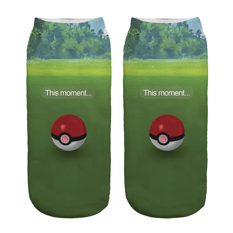SLMVIAN Pokemon Pikachu/модные женские носки с 3D-принтом Meias, короткие носки, Calcetines Go, чулочно-носочные изделия
