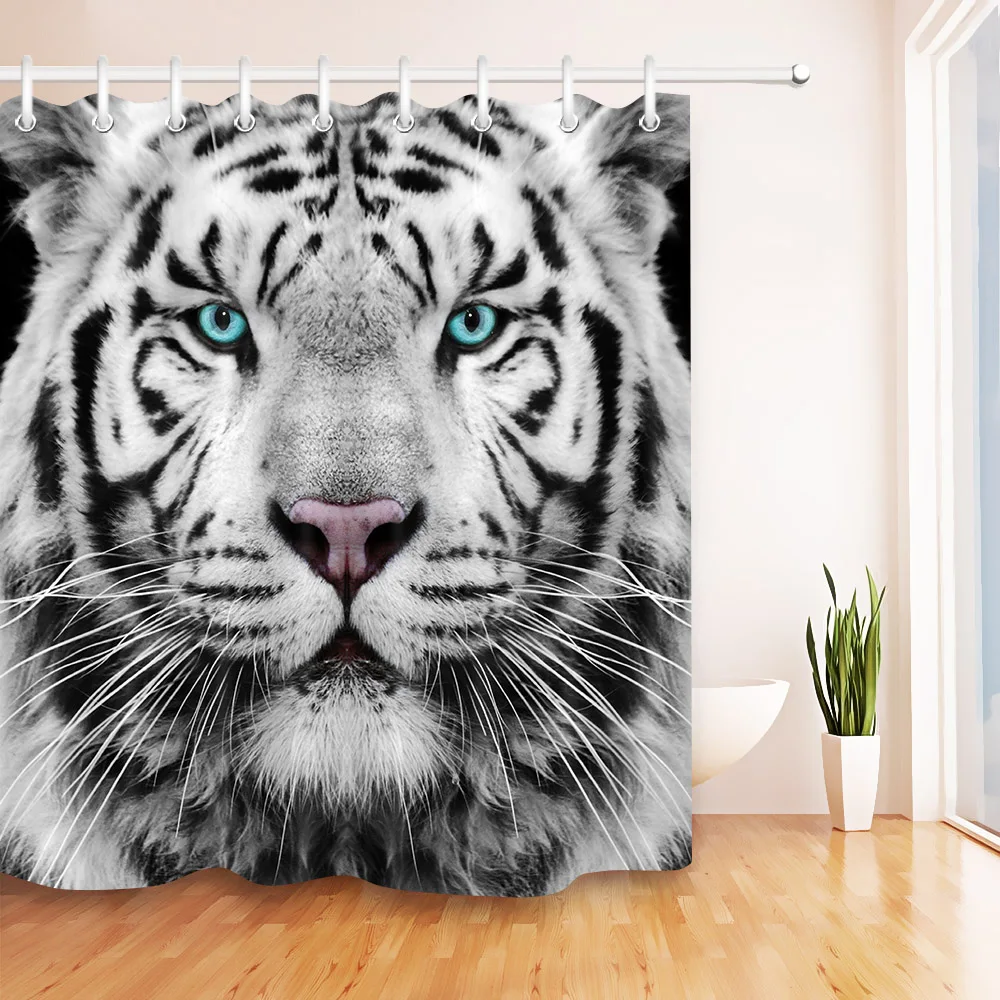 LB белая сибирская Тигр занавеска для душа слон дикие животные природа ванной