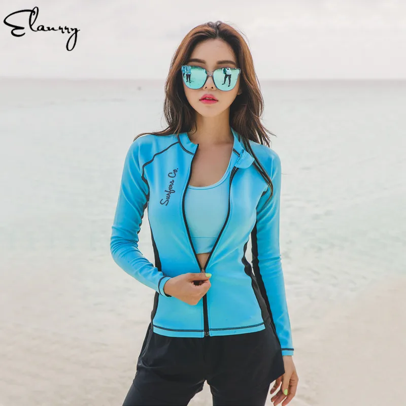 Новинка 2019 женские летние костюмы для серфинга рашгарды с длинными рукавами