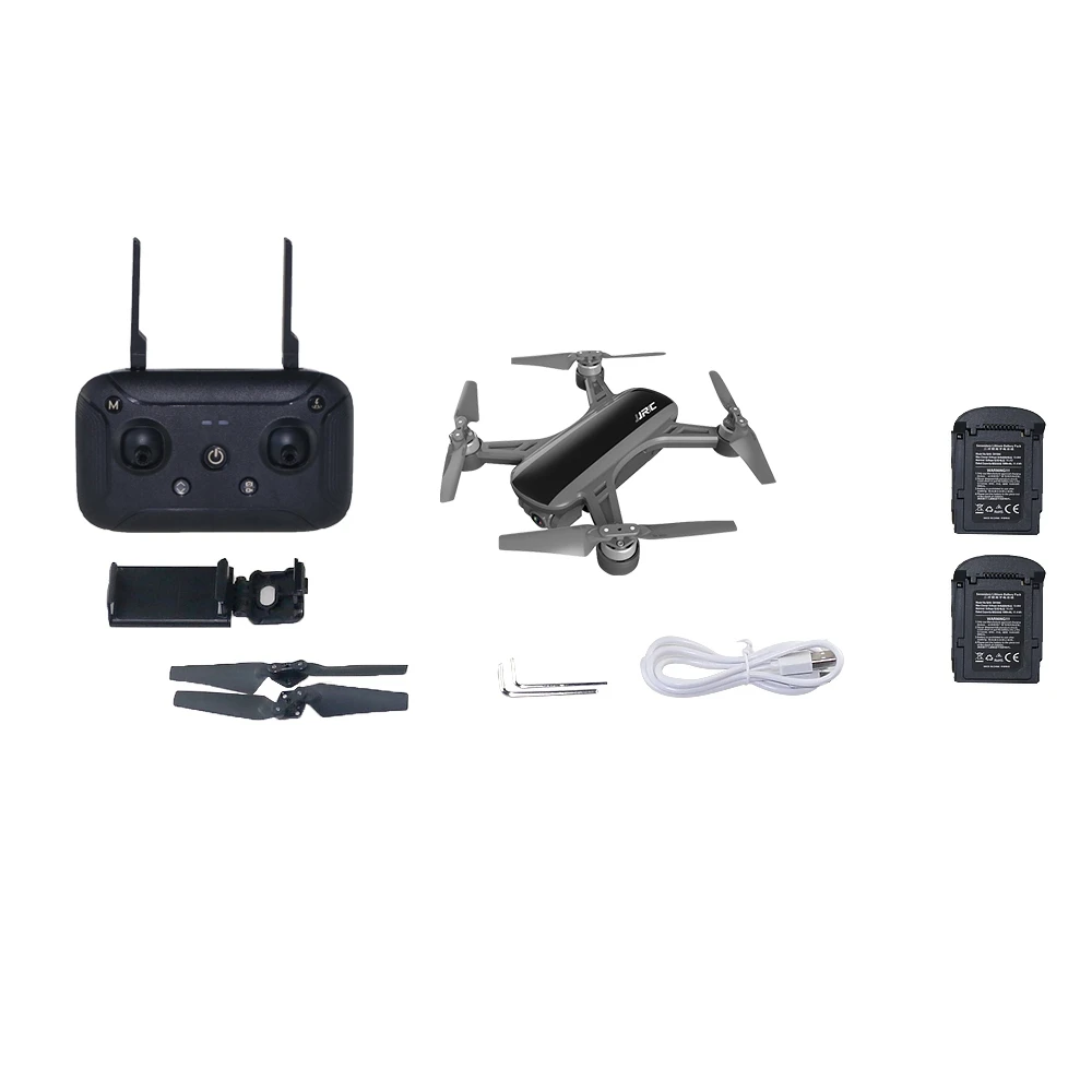 Black 2 Batteries JJRC X9 5G 1080P WiFi FPV RC Drone GPS Brushless Gimbal Flow Positioning Altitude Hold Quadcopter Remote Control Helicopters - Color: Black 2 Batteries