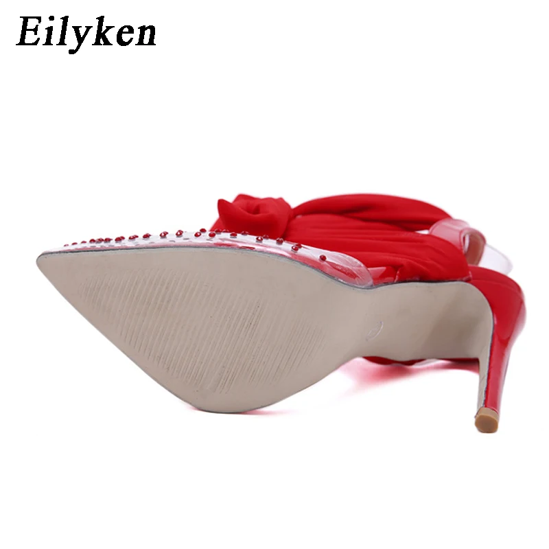 Eilyken/Новинка; женские пикантные туфли-лодочки на высоком каблуке; вечерние туфли на высоком каблуке с острым носком и ремешком на щиколотке; цвет красный, черный; женские свадебные туфли