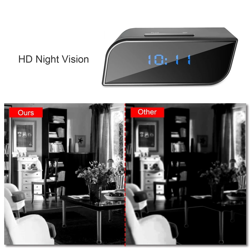 PUAroom WiFi камера HOSUKU часы 1080P Беспроводная ip-камера наблюдения для домашней