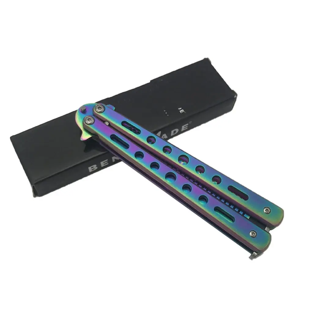 Нож с бабочками тренировочный нож инструмент бабочкой C27 цвет титана|Уличные