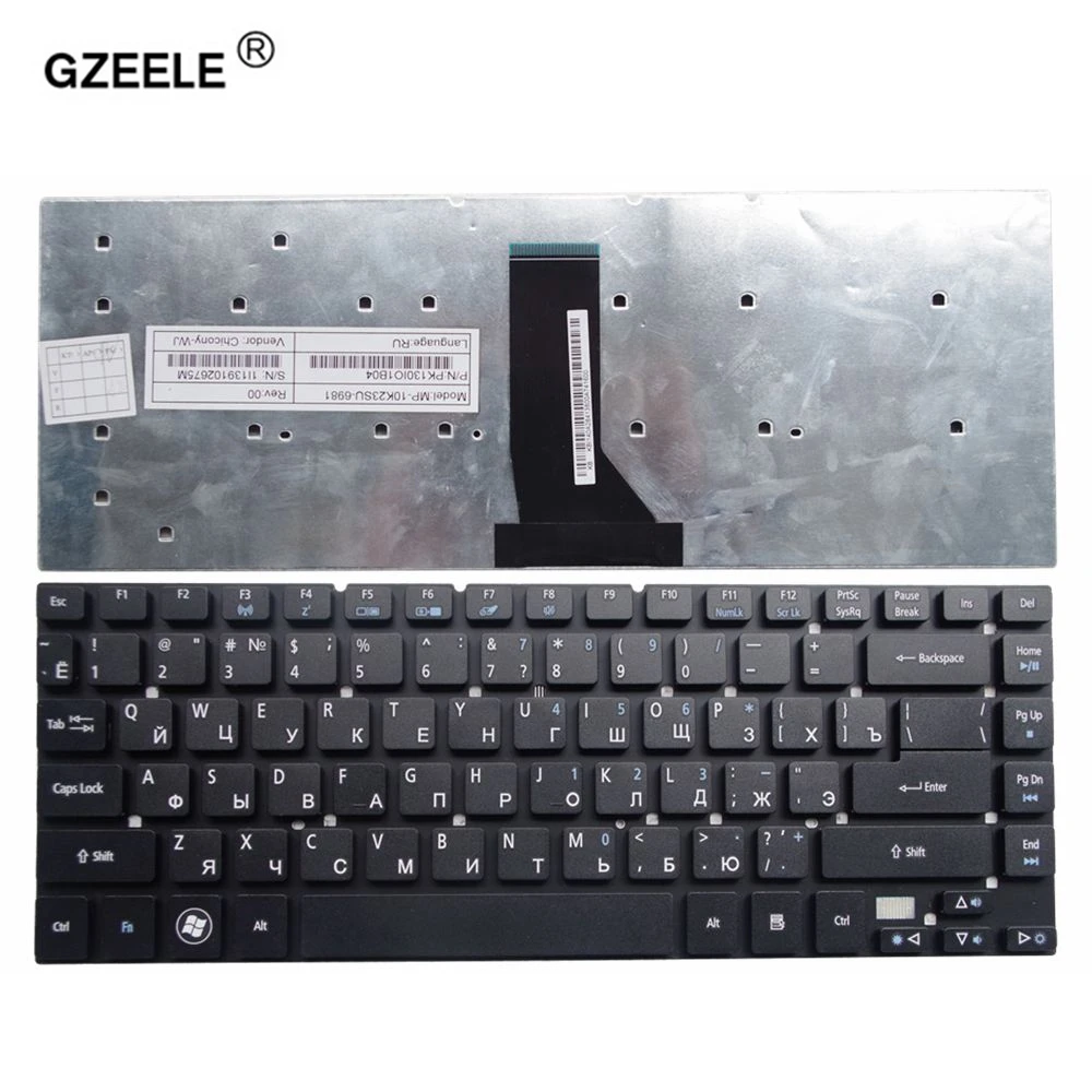 Клавиатура GZEELE для ноутбука Acer Aspire V3 471PG 471G E5 411G 421 421G 471 ES1 511 522 Русская