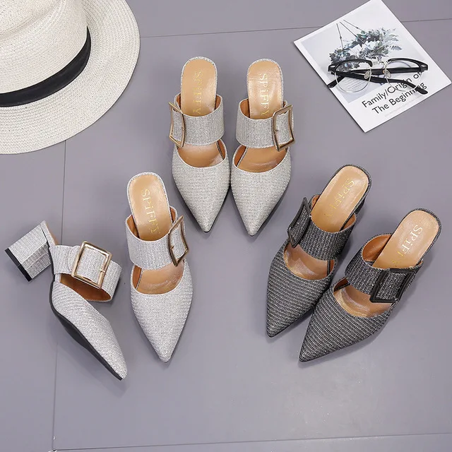 Изящные женские модные повседневные сандалии с острым носком на ремешке и