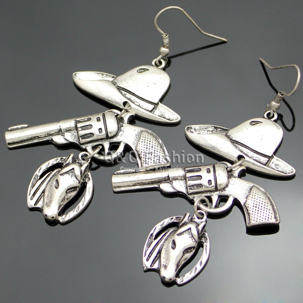 Винтажная Посеребренная Золотая ковбойская шляпа Stetson пистолет револьвер