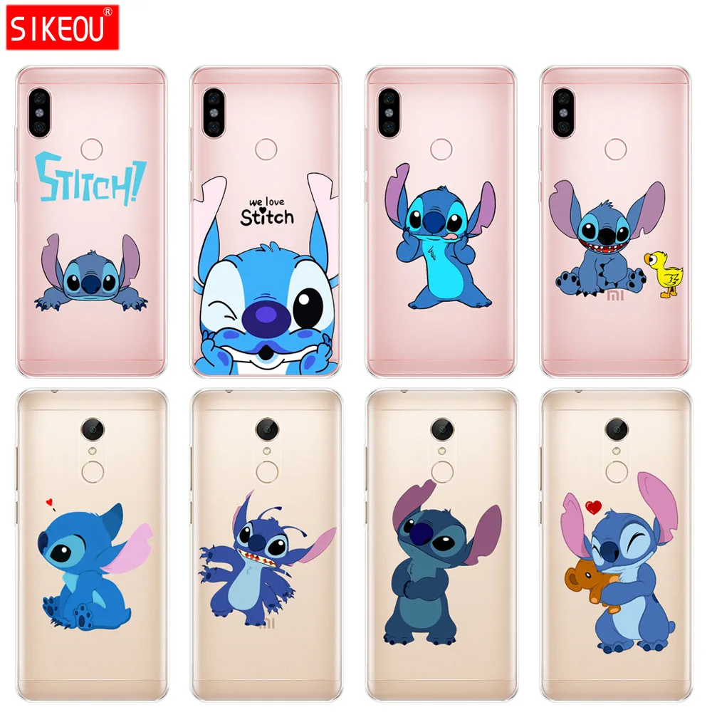 Silicone Cover phone Case for Xiaomi redmi 5 4 1 1s 2 3 3s pro PLUS note 4X 4A 5A cute hollow out cartoon Lilo Stitch |