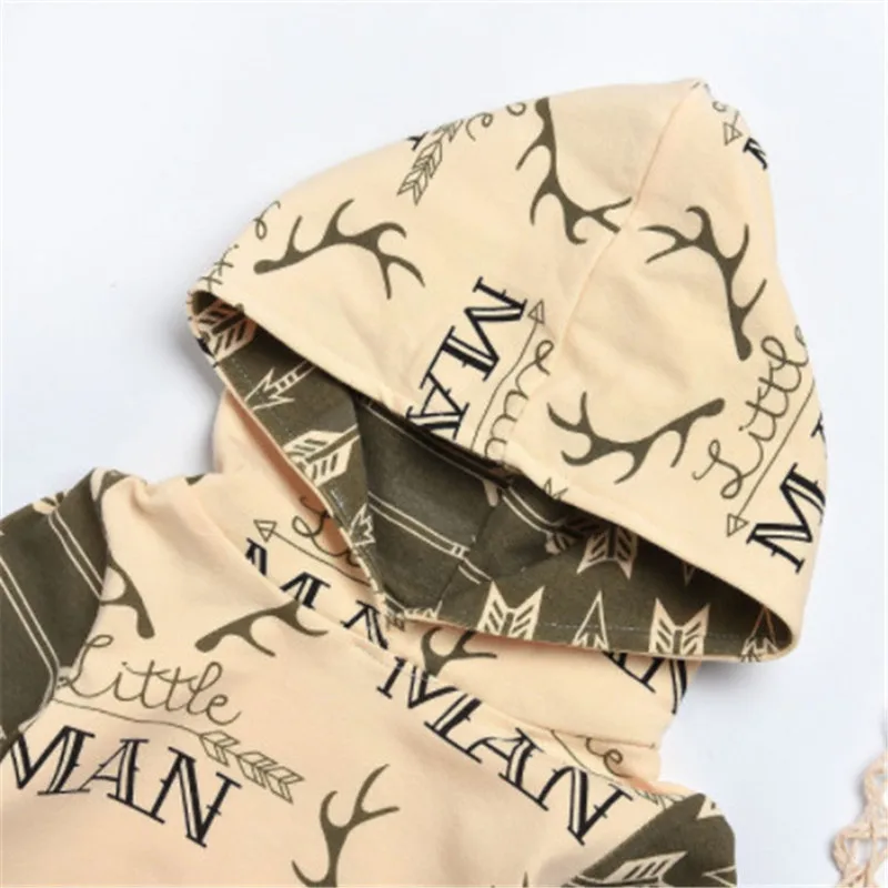 Забавный комплект одежды для мальчиков топы с длинными рукавами + штаны одежда