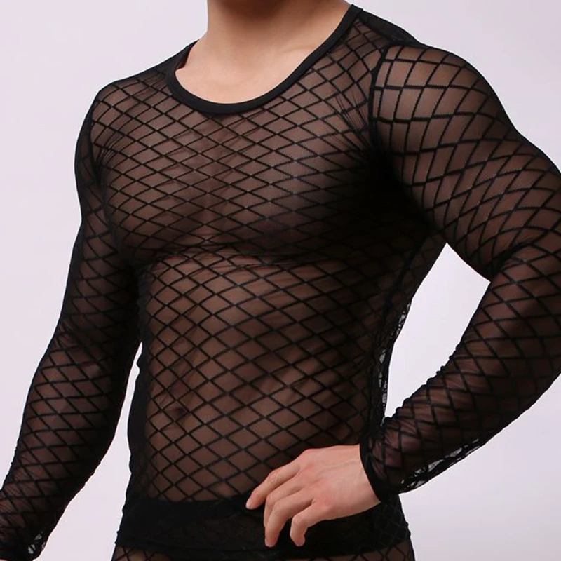 Футболка мужская сетчатая с длинным рукавом и круглым вырезом|Беговые футболки| |