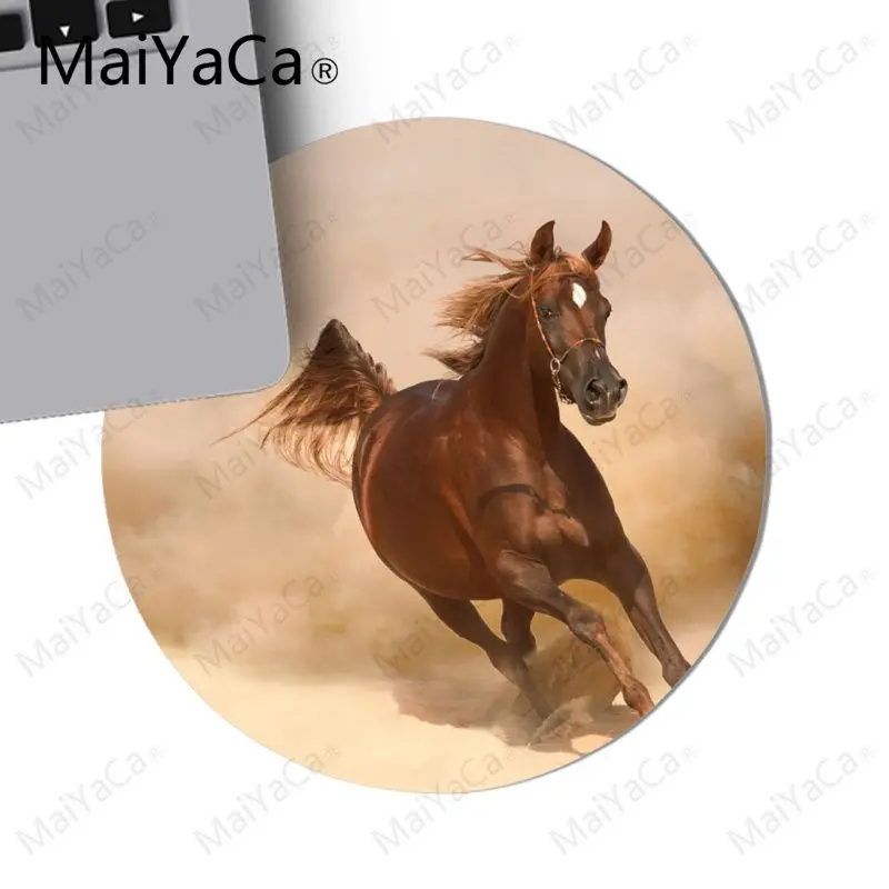 Игровые коврики MaiYaCa дикая лошадь бег резиновый коврик для мыши диаметр 20x20 см 22x22