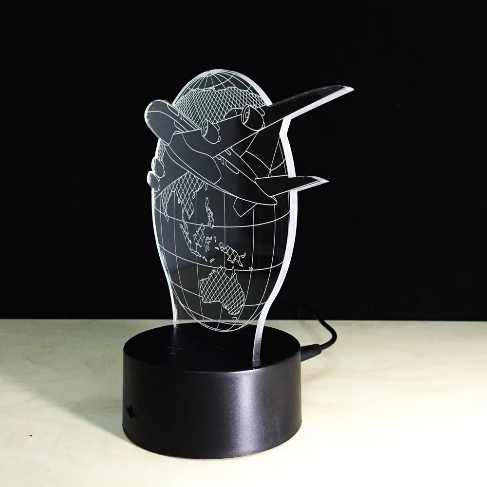 7 Color Globe Lamp 3D Visual Led Night Lights for Kids Touch USB Table Lampara Lampe Baby Sleeping Nightlight Unicornio Party | Лампы и