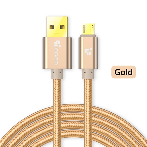 Золотой Micro USB кабель, tiegem быстрой зарядки мобильного телефона USB Зарядное устройство кабель 1/2/3 м кабель синхронизации данных для Samsung HTC LG Android - Цвет: Золотой