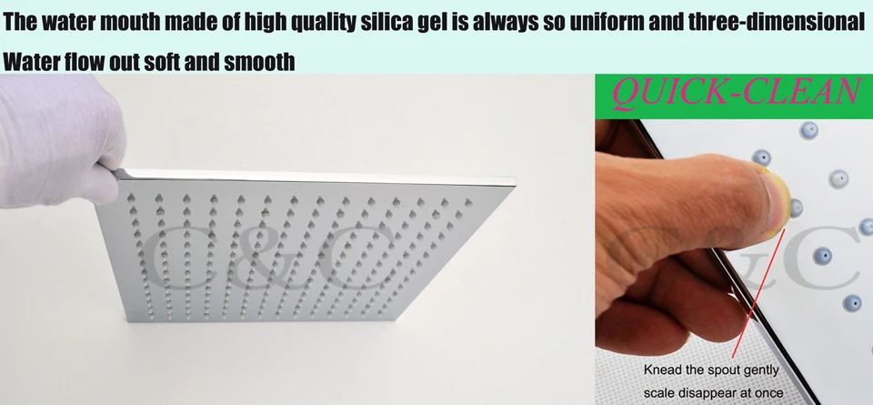 С 3 цветами (зеленый синий красный) и латунной душевой ручкой! 12 дюймовая