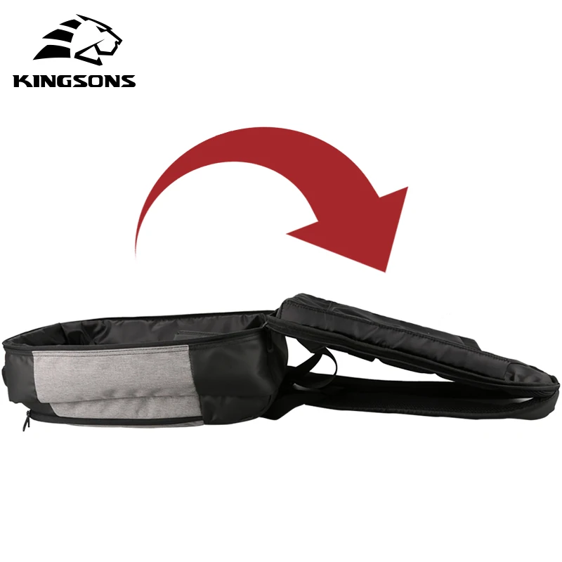 Kingsons Городской стиль Мужские деловые рюкзаки Случайный рюкзак для путешествий
