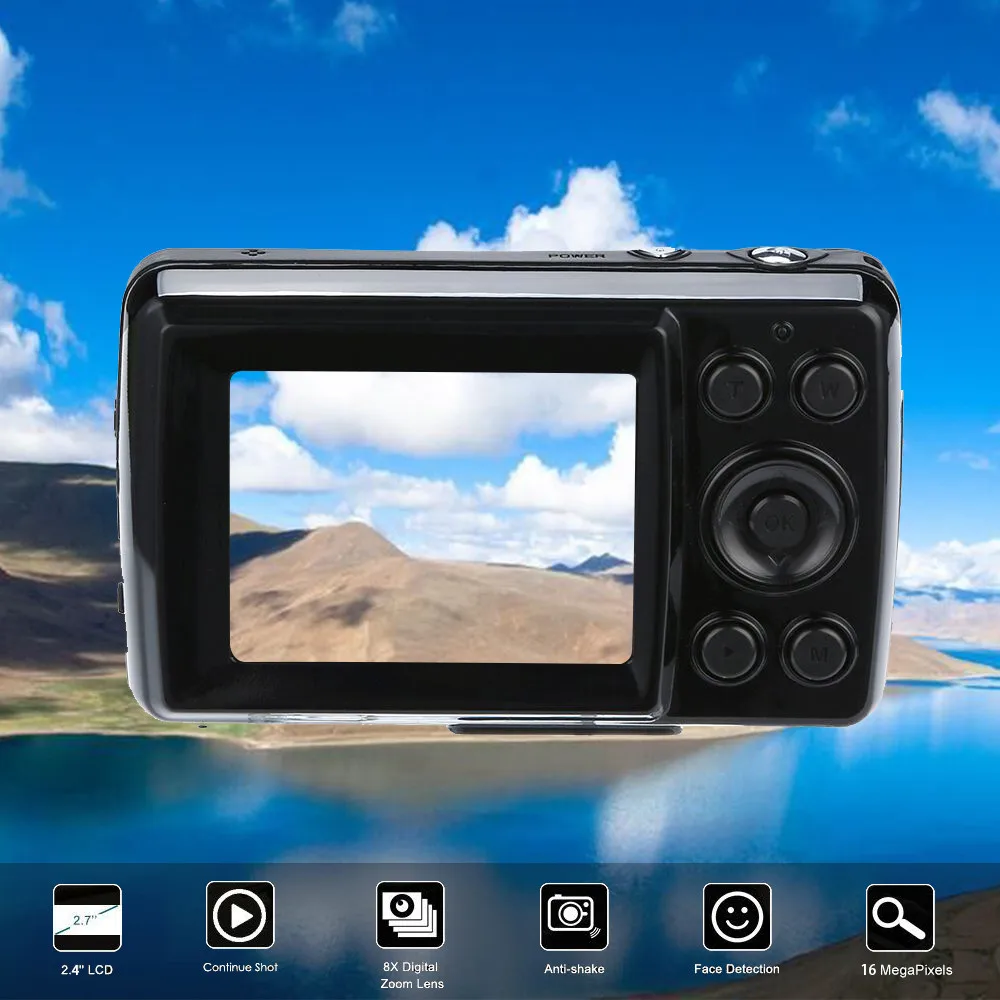 HIPERDEAL модная мини 2,4 дюймов HD экран Цифровая камера 16 МП анти-встряхивание распознавание лица видеокамера пустой DV HD цифровая камера
