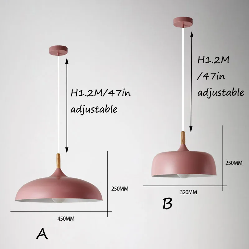 Подвесной светильник в скандинавском стиле алюминиевая лампа из массива дерева