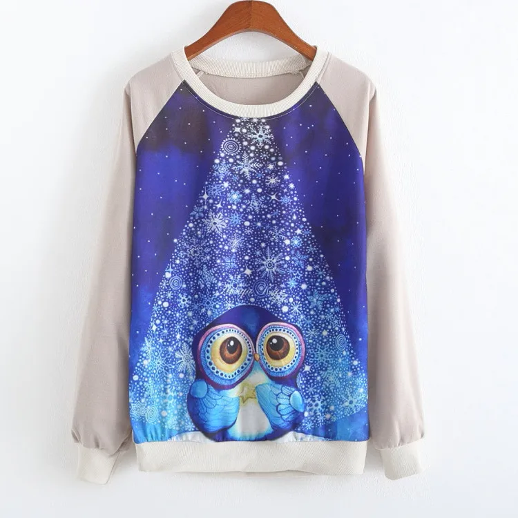 Fashion New 2016 spring sport Hoodies Women pullover thin style Loose plus-size Hoodie scenery printed sweatshirt | Женская одежда