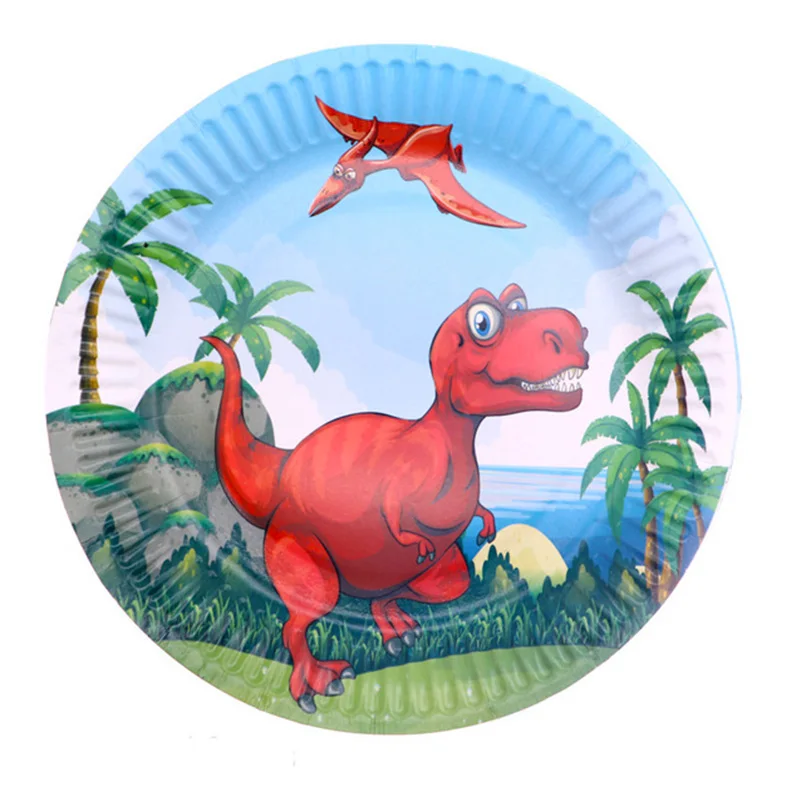 

Red Dinosaur Theme Cup/Plate/Tablecloth/Hat/Ballons/Napkin/Tableware Sets for Children Happy Birthday Party Decoration Supplies