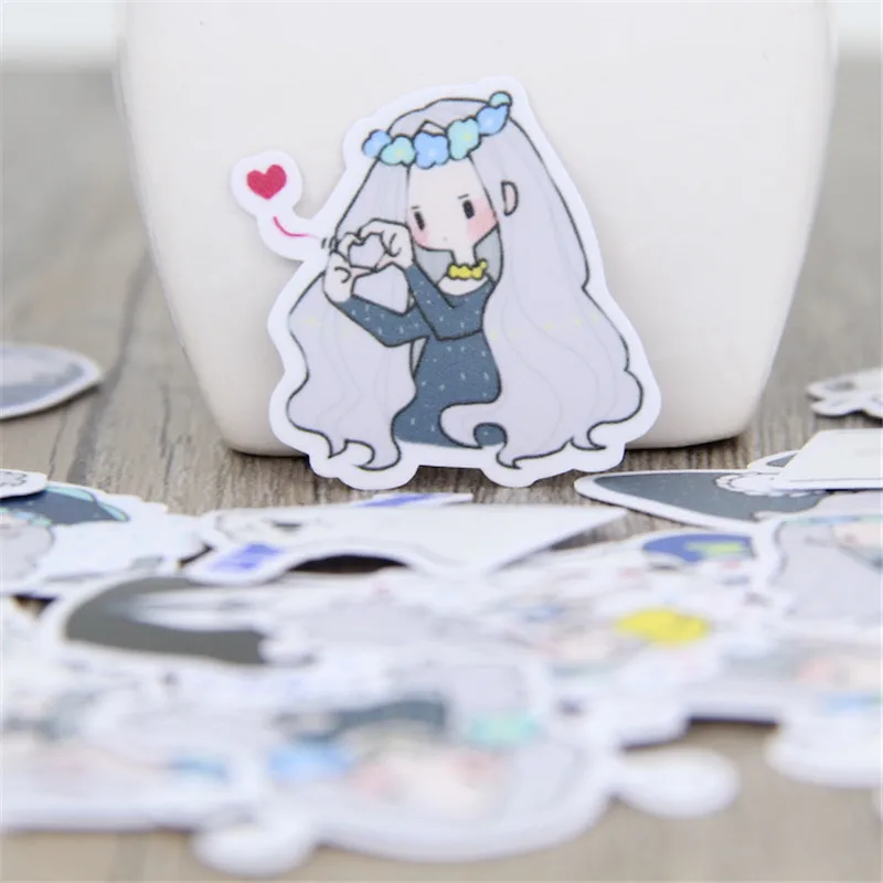 40 шт./компл. милая девочка полярный медведь выражение животных самодельные