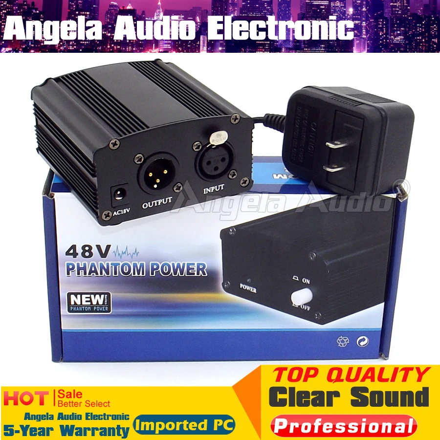 

Broadcasting Vocal Recording Studio Mic 48V DC Phantom Power Supply For Laptop Computer Wired Dynamic Condenser Microphone Power