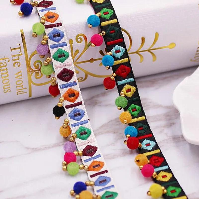 Бусины кисточки кружевная лента с помпоном отделка ткань шнур сумка для обуви