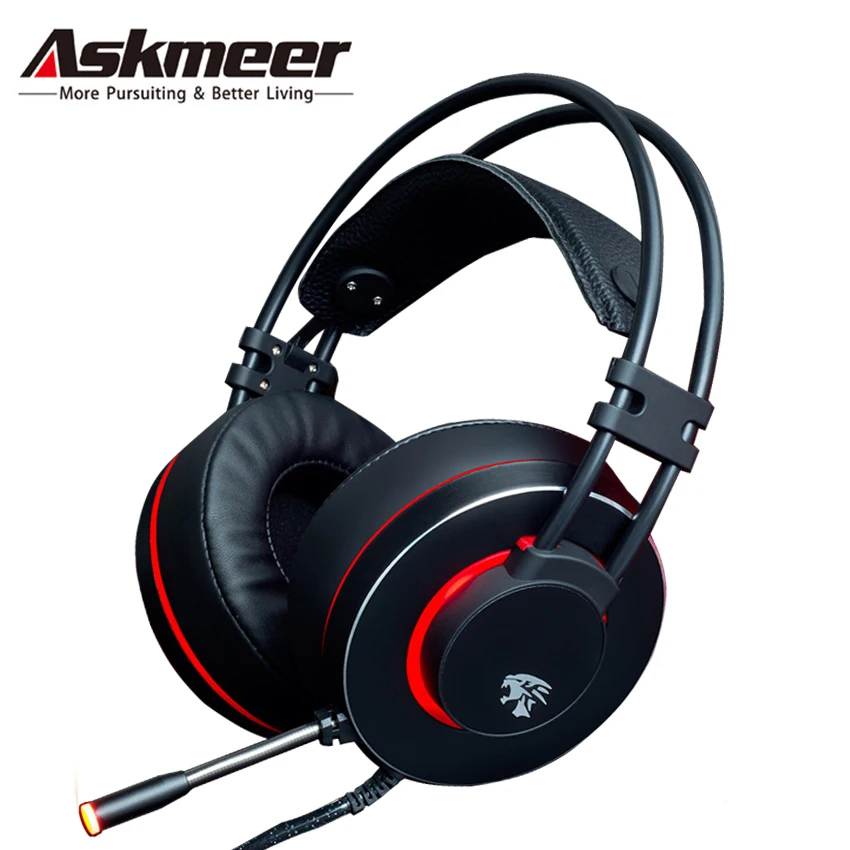 Askmeer V12 компьютер Стерео Игровые наушники лучший шлем USB гарнитура геймер с