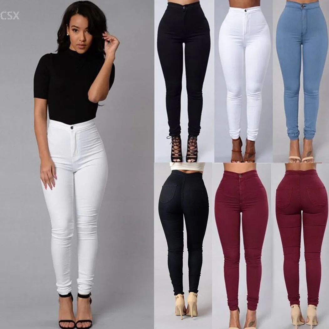 

MwOiiOwM 2018 New Arrival Women Fashion Casual High Waist Stretch Skinny Slim Pencil Pants Trousers Woman's Clothing