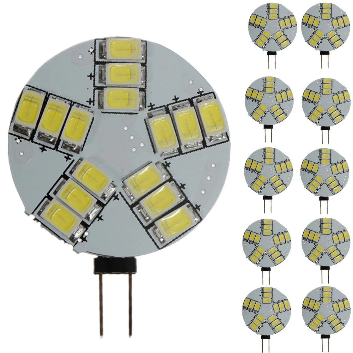 10 шт. G4 5630SMD 15 светодиодов 330Lm 4 Вт белая сменная лампа 40 галогенная контактная B