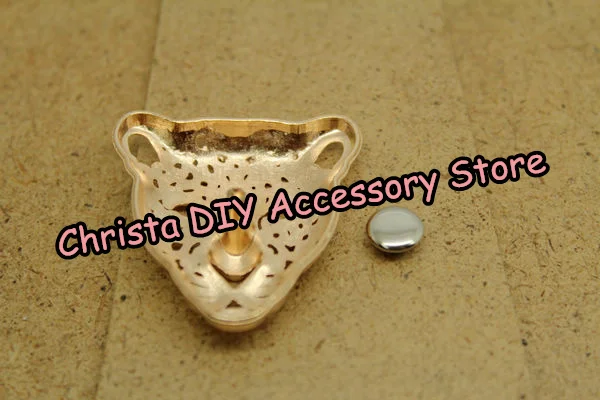 5 компл./лот 35*35 мм золото головы леопарда в стиле панк-рок остроконечные заклепки