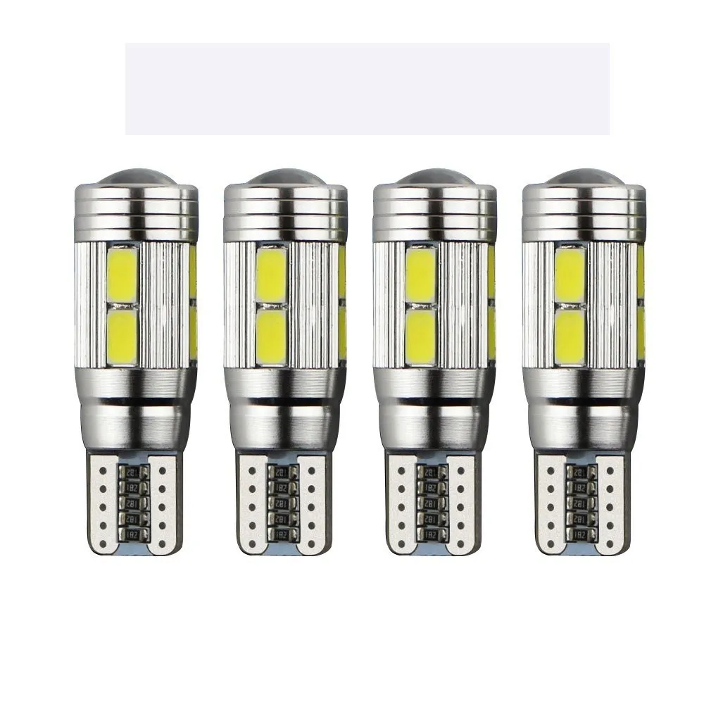 

4pc White/Red/Amber/Blue Canbus Error Free Car T10 LED Chip 10 SMD 5630 Wedge Light Bulb W5W 194 168