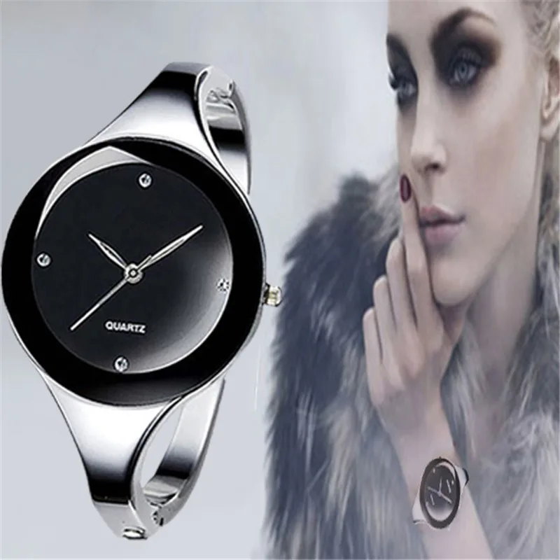 

Women Quartz Bangle Watches New Design Relojes Stainless Steel Simple Female Rhinestone WristWatch female ladies watch hombre