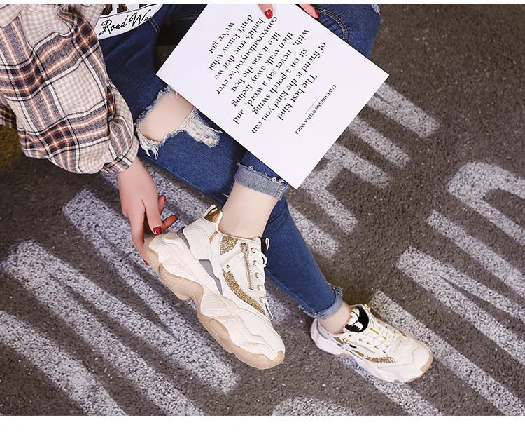 LMCAVASUN zapatillas mujer; женские блестящие кроссовки на платформе; кроссовки для папы; женская обувь; кроссовки; корзина; chaussure
